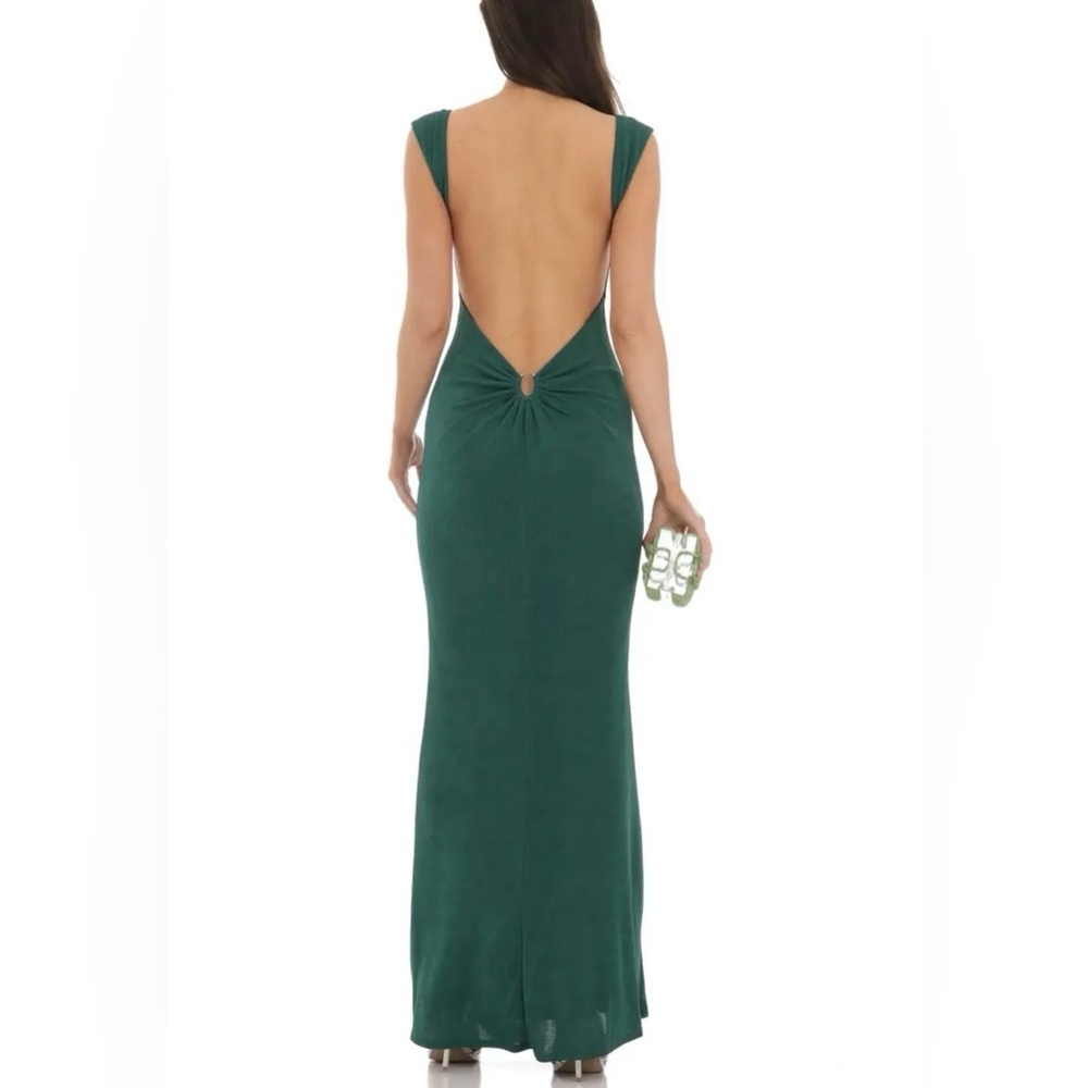 Open Back Maxi Dress Emerald Green
